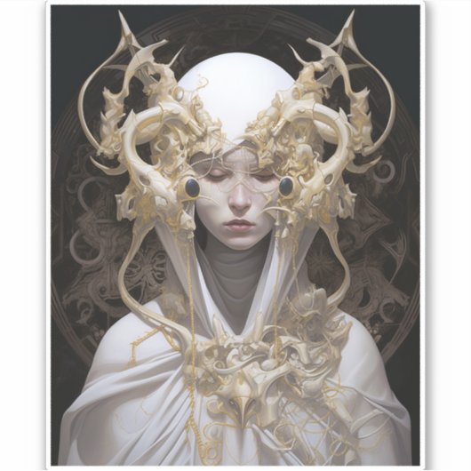 Mooie heks demon koningin fantasy kunst sticker (Voorkant)