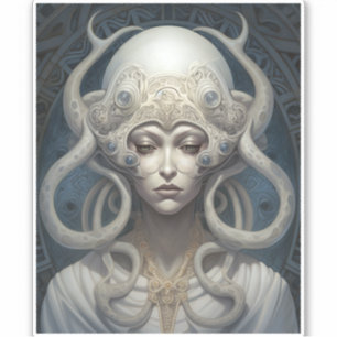 Mooie heks demon koningin fantasy kunst sticker