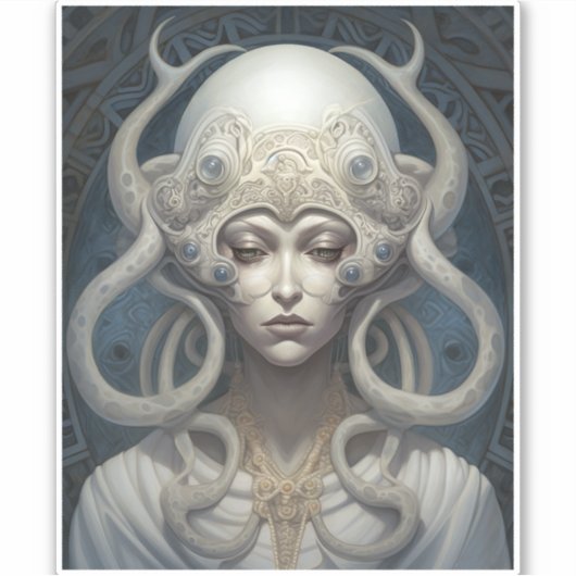 Mooie heks demon koningin fantasy kunst sticker (Voorkant)