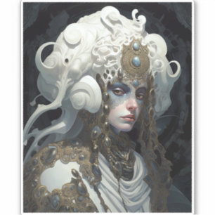 Mooie heks demon koningin fantasy kunst sticker