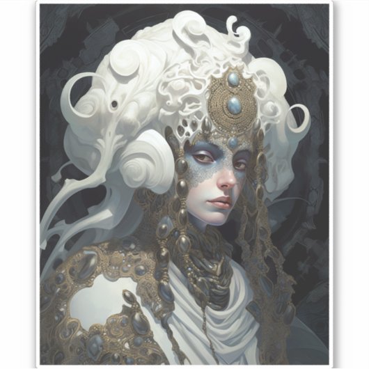 Mooie heks demon koningin fantasy kunst sticker (Voorkant)