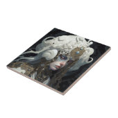 Mooie heks demon koningin fantasy kunst tegeltje (Zijkant)