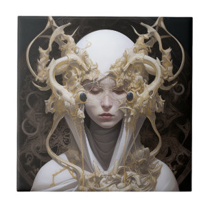 Mooie heks demon koningin fantasy kunst tegeltje