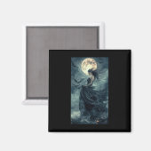 Mooie Heks Gothic Fantasy Vampire Moonlight 1 Magneet (Voorkant / Achterkant)