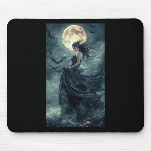 Mooie Heks Gothic Fantasy Vampire Moonlight 1 Muismat (Voorkant)