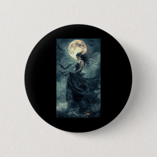 Mooie Heks Gothic Fantasy Vampire Moonlight 1 Ronde Button 5,7 Cm