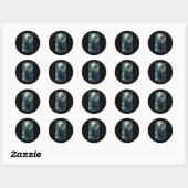 Mooie Heks Gothic Fantasy Vampire Moonlight 1 Ronde Sticker (Vel)