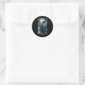 Mooie Heks Gothic Fantasy Vampire Moonlight 1 Ronde Sticker (Tas)