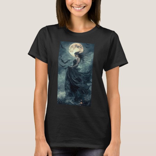 Mooie Heks Gothic Fantasy Vampire Moonlight 1 T-shirt (Voorkant)