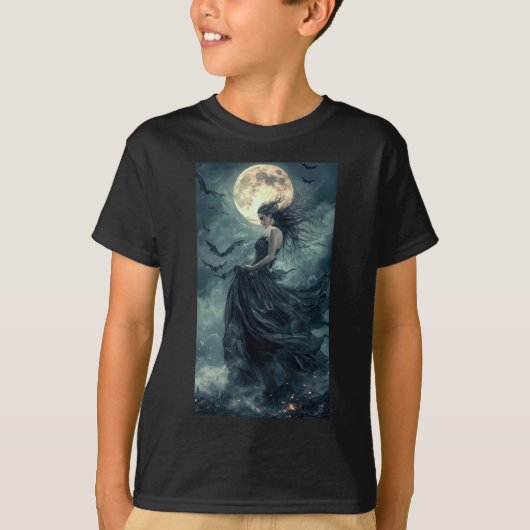 Mooie Heks Gothic Fantasy Vampire Moonlight 1 T-shirt (Voorkant)