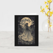 Mooie Heks Gotische Fantasy Vampier Maneschijn  Kaart (Gele Bloem)
