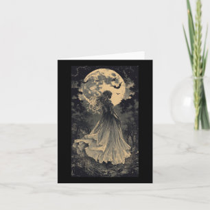 Mooie Heks Gotische Fantasy Vampier Maneschijn  Kaart