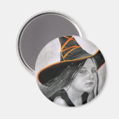 Mooie heks Halloween magneet (Voorkant / Achterkant)
