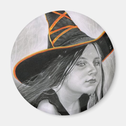 Mooie heks Halloween magneet (Voorkant)