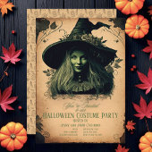 Mooie heks Halloween nodiging tweeslachtig Kaart