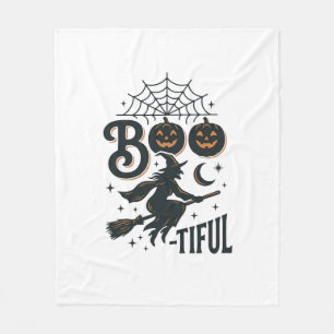 Mooie Heks Halloween Vintage Gravure Ontwerp Fleece Deken