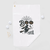 Mooie Heks Halloween Vintage Gravure Ontwerp Golfhanddoek (Insitu)