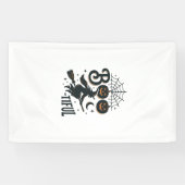 Mooie Heks Halloween Vintage Gravure Ontwerp Spandoek (Horizontaal)