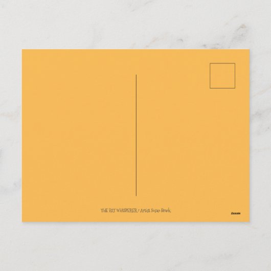 MOOIE HEKS, KAT EN HAAR HUISDIEREN, VLEERMUISKOOI, FEESTDAGENKAART (Achterkant)