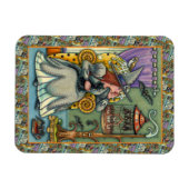 MOOIE HEKS, KAT EN HAAR HUISDIEREN, VLEERMUISKOOI, MAGNEET (Horizontaal)