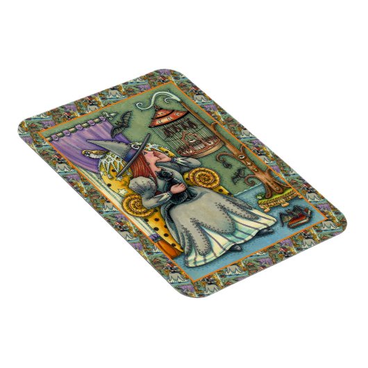 MOOIE HEKS, KAT EN HAAR HUISDIEREN, VLEERMUISKOOI, MAGNEET (Rechterzijde)