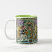 MOOIE HEKS, KAT EN HAAR HUISDIEREN, VLEERMUISKOOI, TWEEKLEURIGE KOFFIEMOK (Links)