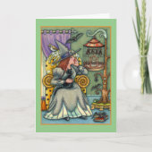 MOOIE HEKS, KAT, HUISDIEREN, VLEERMUISKOOI, HALLOW FEESTDAGEN KAART (Voorkant)