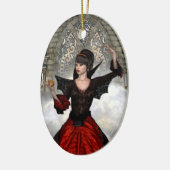 Mooie heks keramisch ornament (Links)