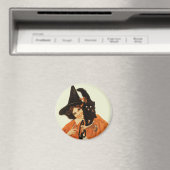  mooie heks met een klinkende zwarte kat magneet (Insitu (Vaatwasser))