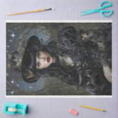 Mooie Heks & Zwarte Kat Decoupage Tissue Papier (Craft)