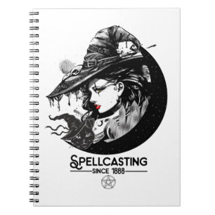 Mooie Heks & Zwarte Kat Wiccan Wicca Toverij Notitieboek