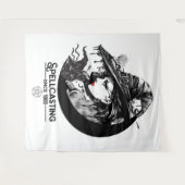 Mooie Heks & Zwarte Kat Wiccan Wicca Toverij Wandkleed (Voorkant (horizontaal))