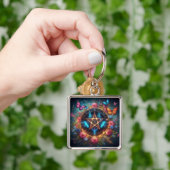 Mooie heksen pentacle2 sleutelhanger (Hand)