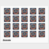 Mooie heksen pentacle2 vierkante sticker (Vel)