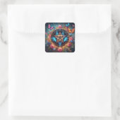 Mooie heksen pentacle2 vierkante sticker (Tas)