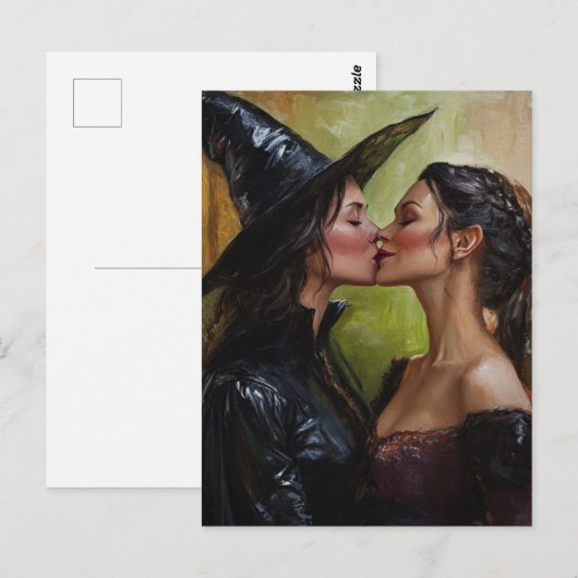 Mooie heksenkus briefkaart (Voorkant / Achterkant)