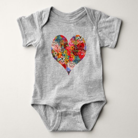 Mooie Helder Kleurrijke Abstracte Bloemmotief Romper (Voorkant)