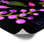 Mooie, heldere Boho Flowers Pink en Periwinkle Poster (Hoek)