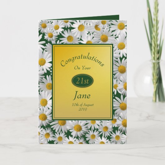 Mooie Heldere Daisy Congratulations Birthday Kaart (Voorkant)