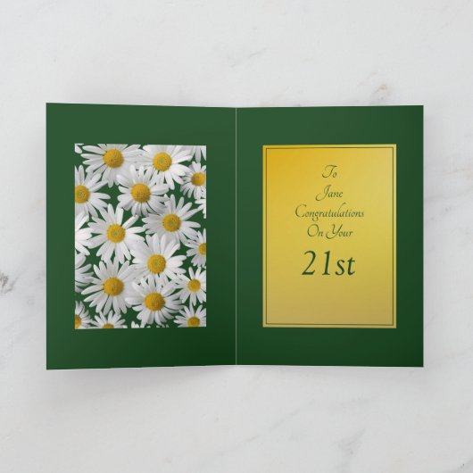 Mooie Heldere Daisy Congratulations Birthday Kaart (Binnen)