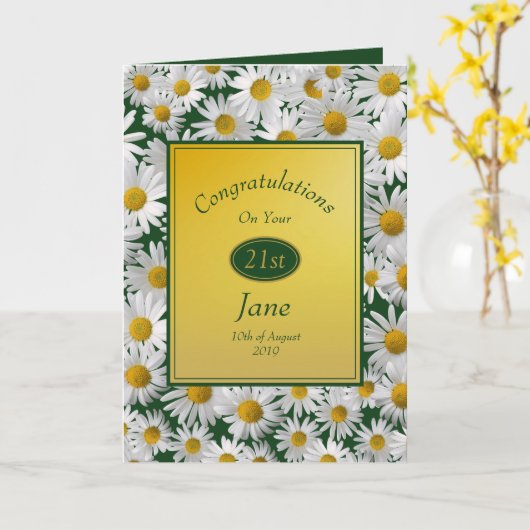 Mooie Heldere Daisy Congratulations Birthday Kaart (Gele Bloem)