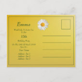 Mooie heldere Daisy verjaardagsfeest uitnodiging Briefkaart (Achterkant)