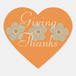 Mooie heldere dank je bloemen oranje sticker