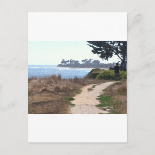 Mooie heldere hemel aan de strand. briefkaart