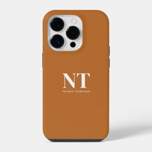 Mooie heldere karamel met moderne witte tekst iPhone 14 plus hoesje
