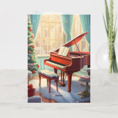 Mooie heldere kerstmuziek Grote Piano Feestdagen Kaart (Achterkant)