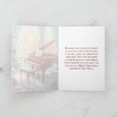 Mooie heldere kerstmuziek Grote Piano Feestdagen Kaart (Binnen)