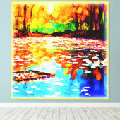 Mooie, heldere Oranje bossen. Bestel nu Canvas Afdruk (Insitu (Houten vloer))