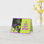 Mooie heldere Paarse Salvia Bloemen Verjaardag Kaart (Gele Bloem)