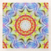 Mooie, heldere Tegel zon Glazen Onderzetter (Voorkant)